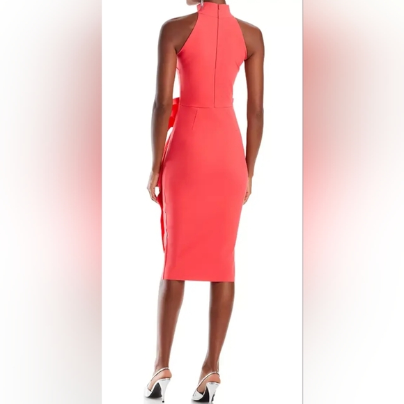 Chiara Boni La Petite Robe sleeveless Ruffle Sheath Dress Corallo  Size 16 New - Picture 2 of 3